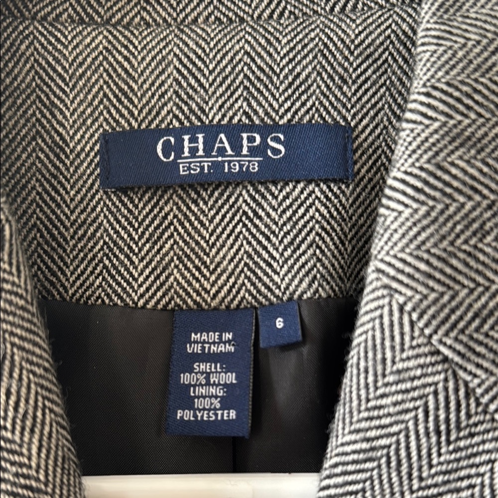 Chaps Gray Tailored Blazer with Notched Lapels - Picture 3 of 5